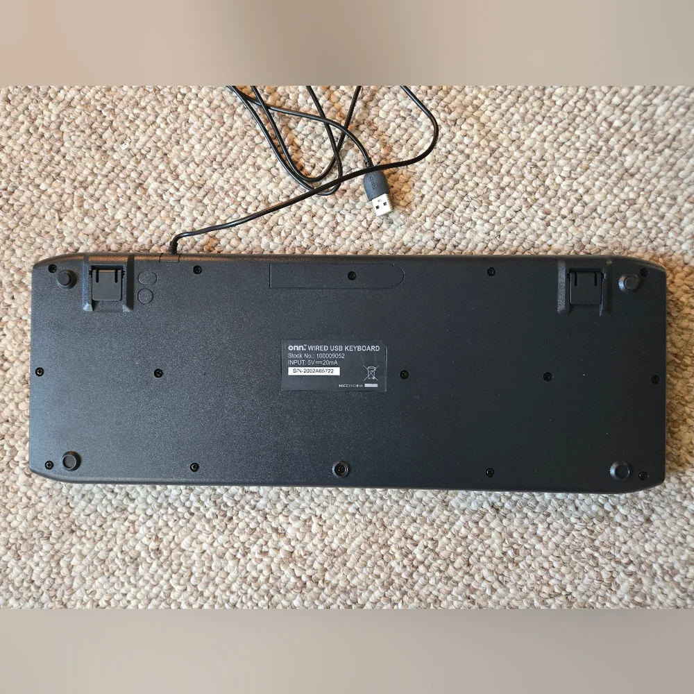 Onn Wired USB Black Keyboard Stock No. 100009052